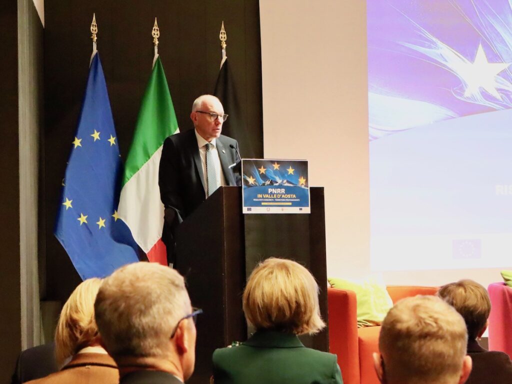 Presidente Renzo Testolin PNRR in Valle d'Aosta Foto Alice Dufour