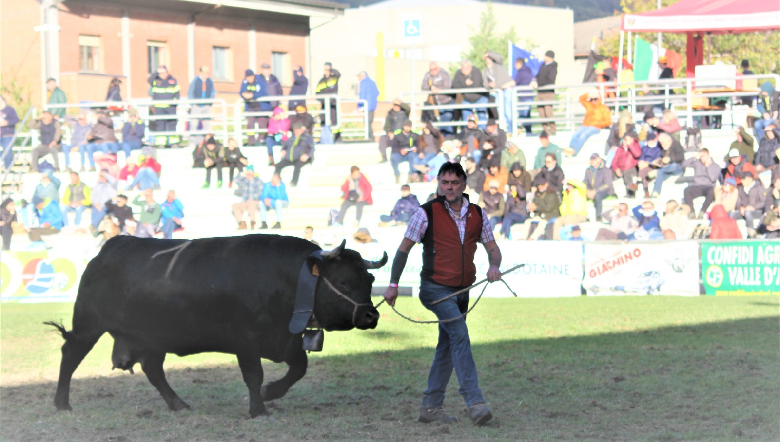 Suisse e Ymac Frassy alla fine del confronto con Briganda dell’azienda agricola Verney ai sedicesimi di finale