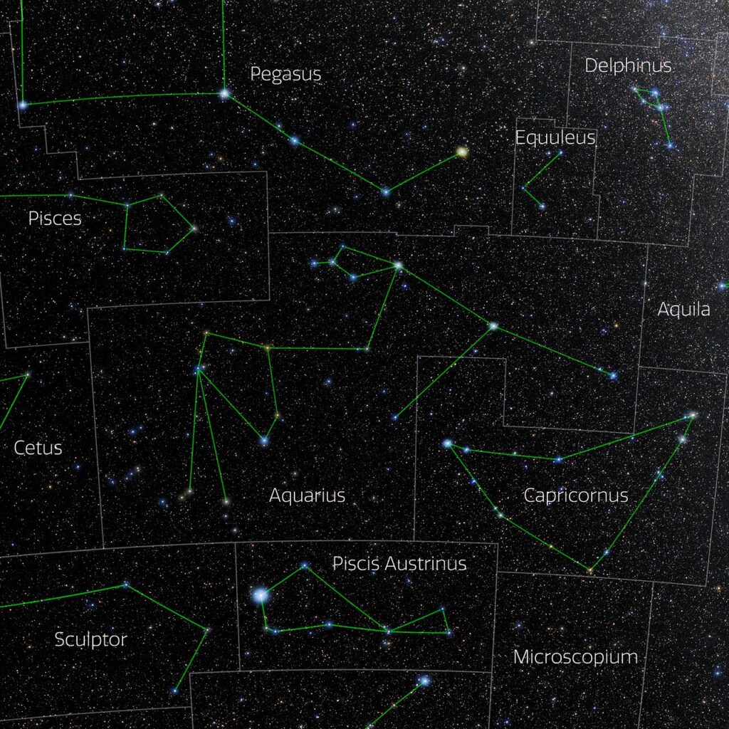 Foto della costellazione dell’Acquario tratta dal sito web 88 Constellations Project di NOIRLab. Credit: Slawik / NOIRLab / NSF / AURA / M. Zamani