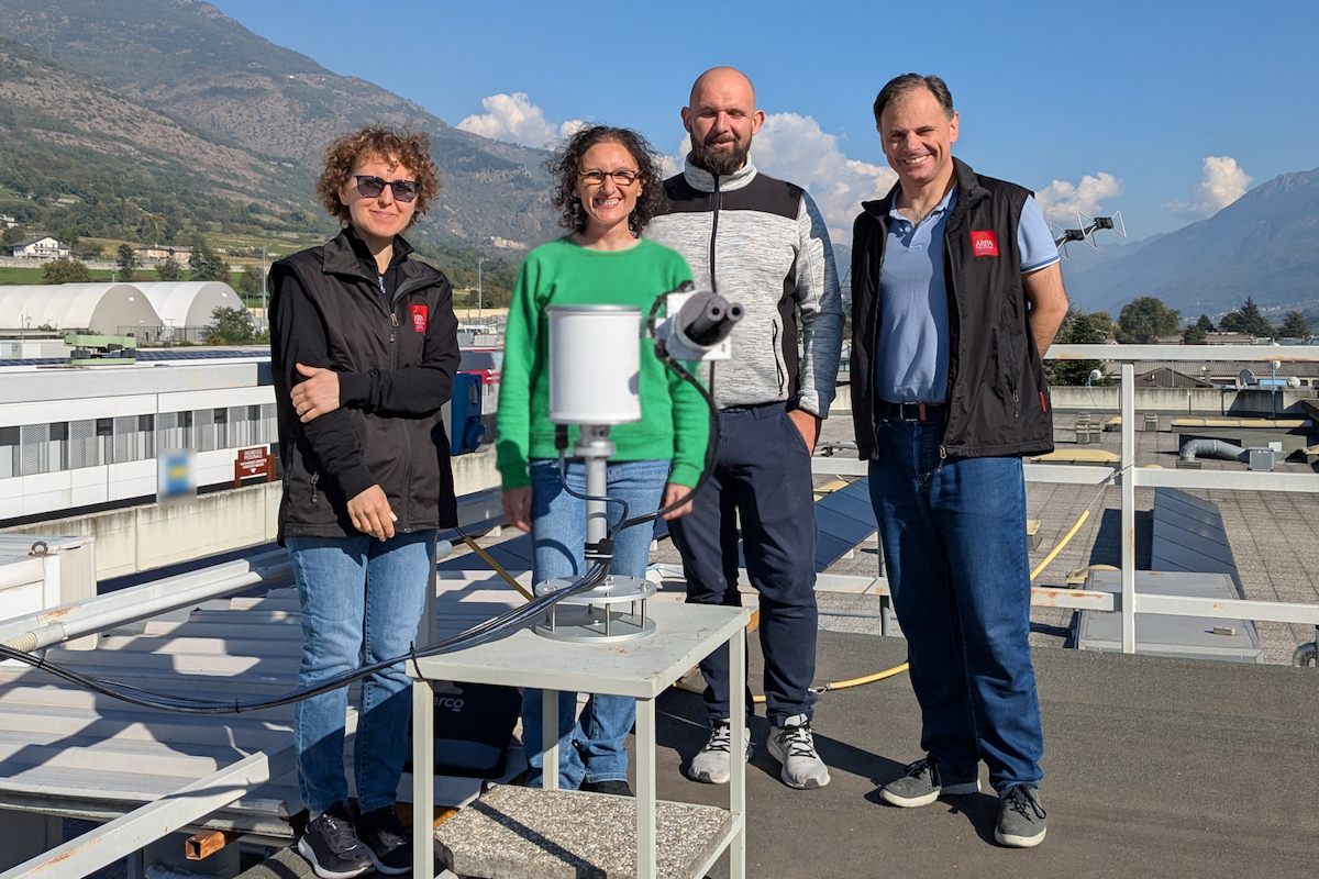 I fisici Arpa VdA con "Pandora" ed i tecnici Serco