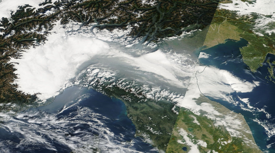 Arpa Vda Immagine da satellite MODIS - lunedì 13 ottobre 2025