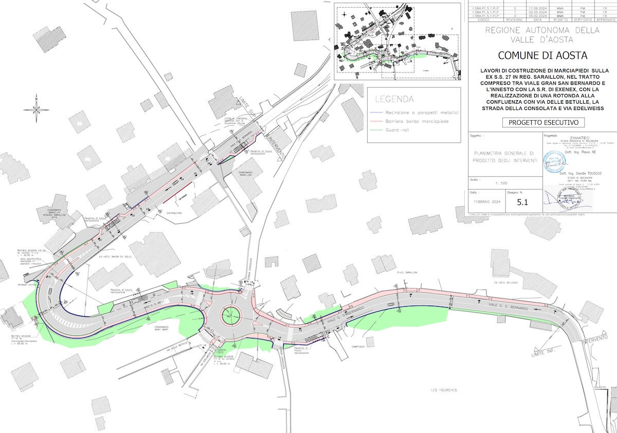 Il progetto della nuova rotonda in regione Saraillon