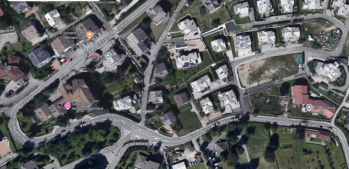 L'area intervento dall'alto, nella situazione attuale