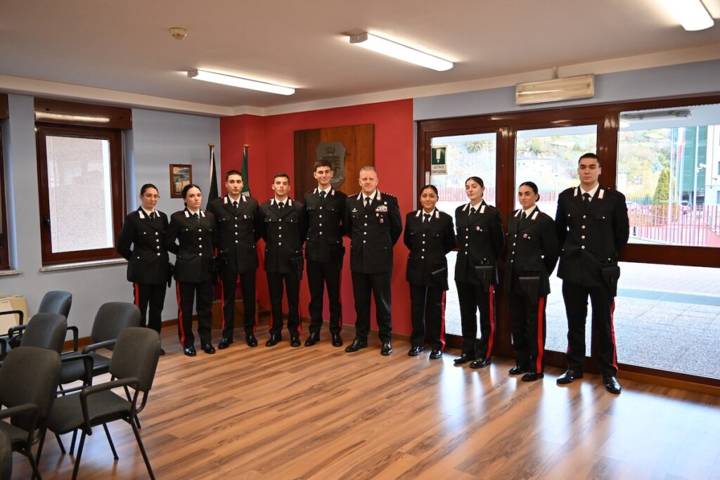 I nove giovani Carabinieri assegnati alla stazione di Aosta