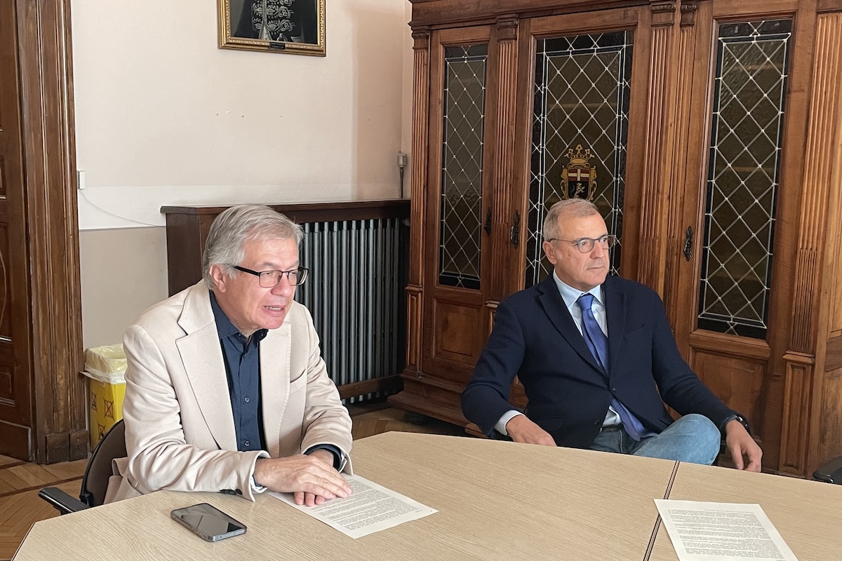 Il sindaco di Aosta Raffaele Rocco e l'assessore ai Lavori pubblici Corrado Cometto