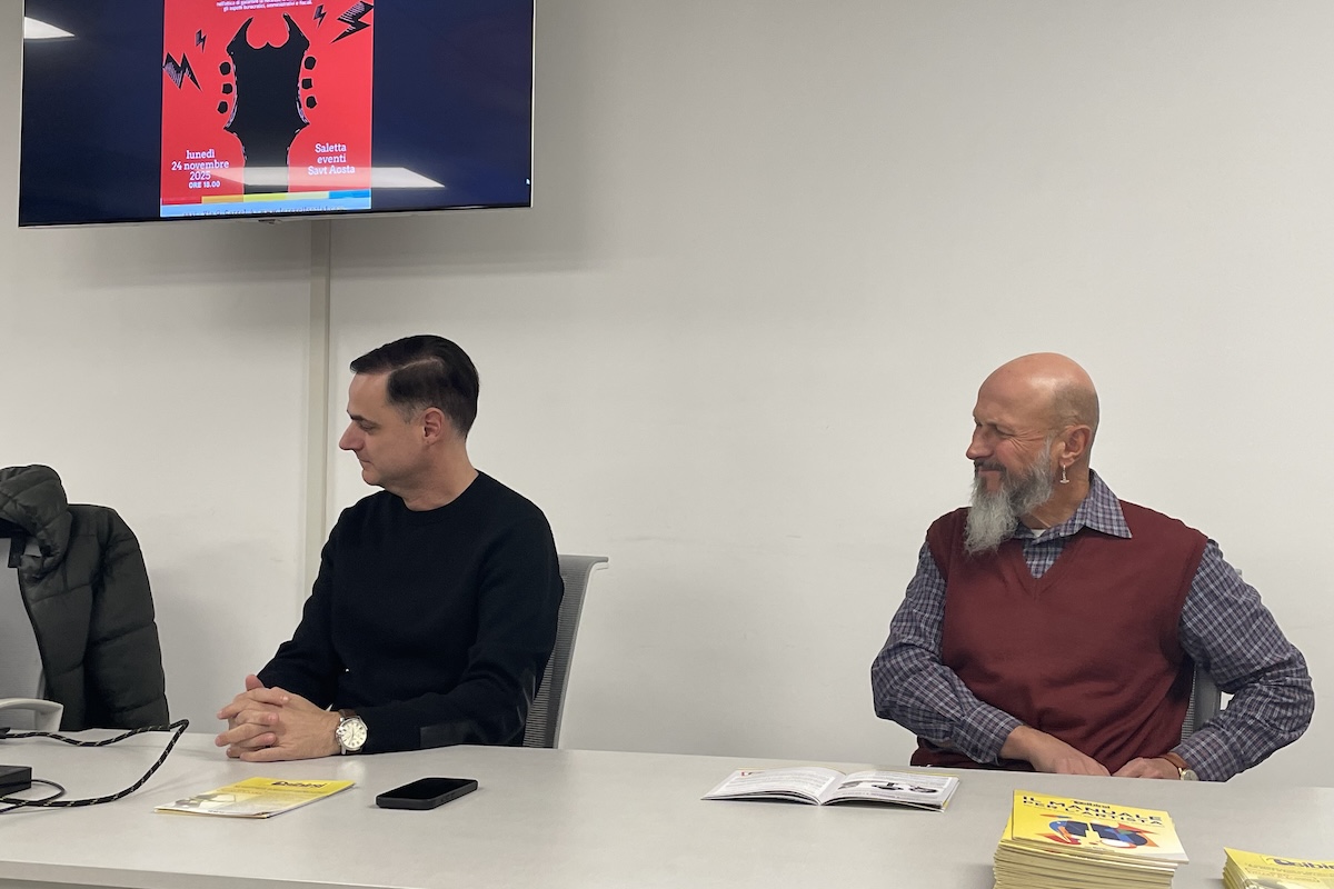 Da sx: il vicepresidente di Esibirsi Giuliano Biasin e Stefano Enrietti della Segreteria confederale Savt