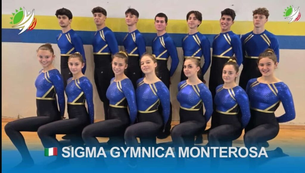 La formazione Sigma Gymnica Monterosa con gli atleti di Cumiana e Robilant