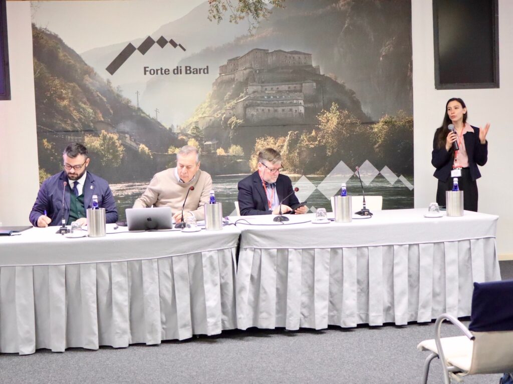 Meteolab al Forte di Bard con Pasquale Viola Roberto Louvin Luca Mercalli e Silvia Giudici da sx a dx Foto Alice Dufour