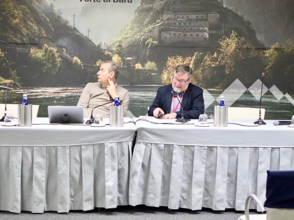 Meteolab al Forte di Bard con Roberto Louvin e Luca Mercalli da sx a dx Foto Alice Dufour