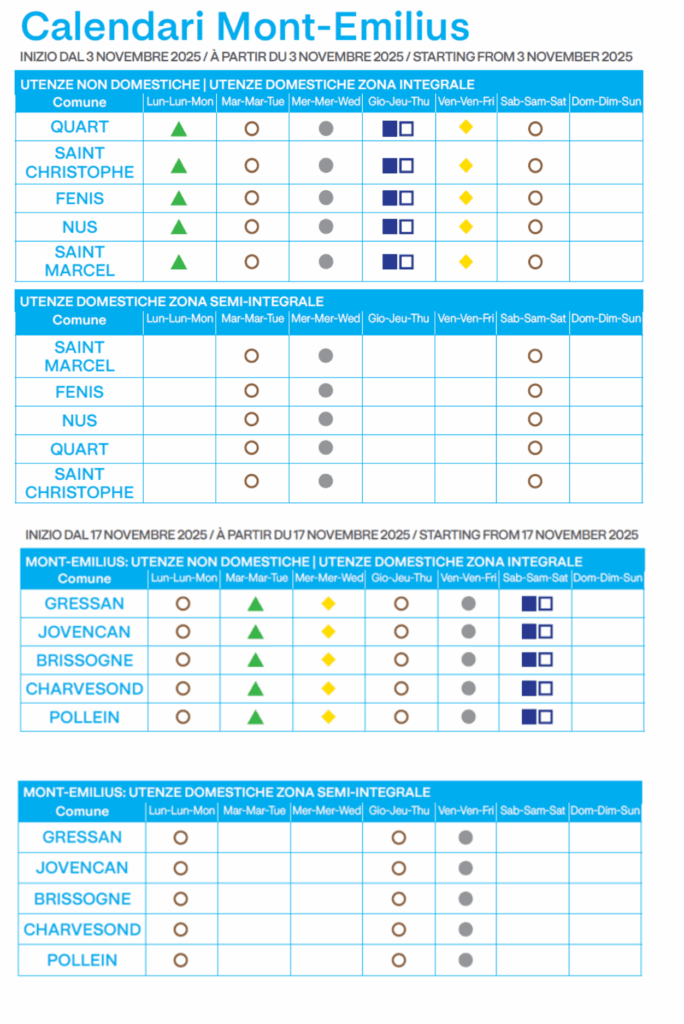 Calendario raccolta Aprica _ Monte Emilius