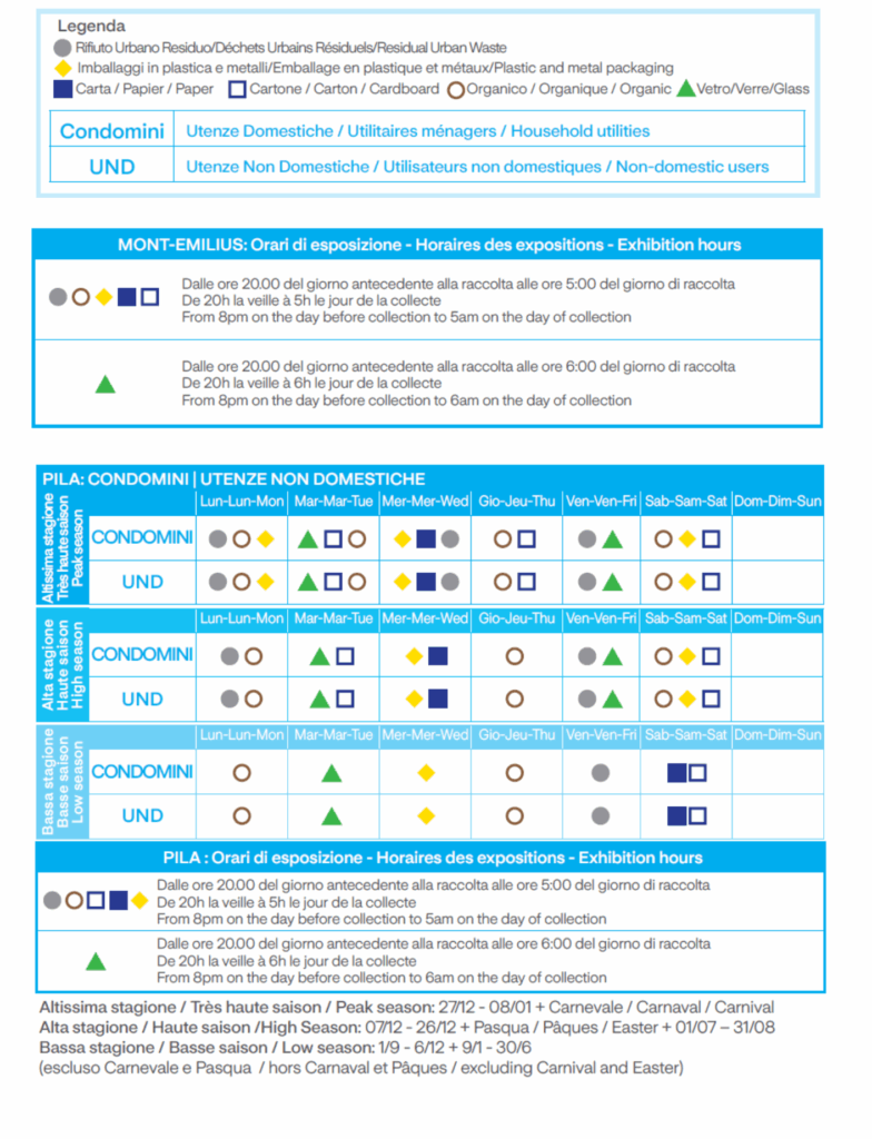 Calendario raccolta Aprica _ Monte Emilius