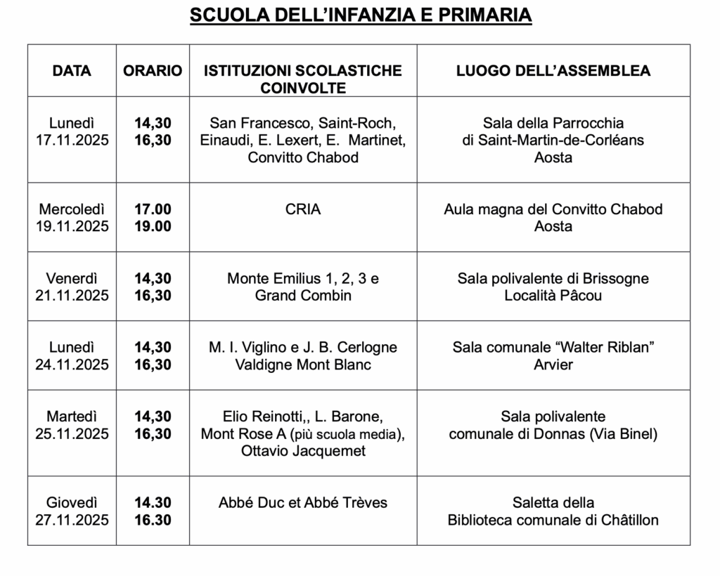 calendario Assemblee