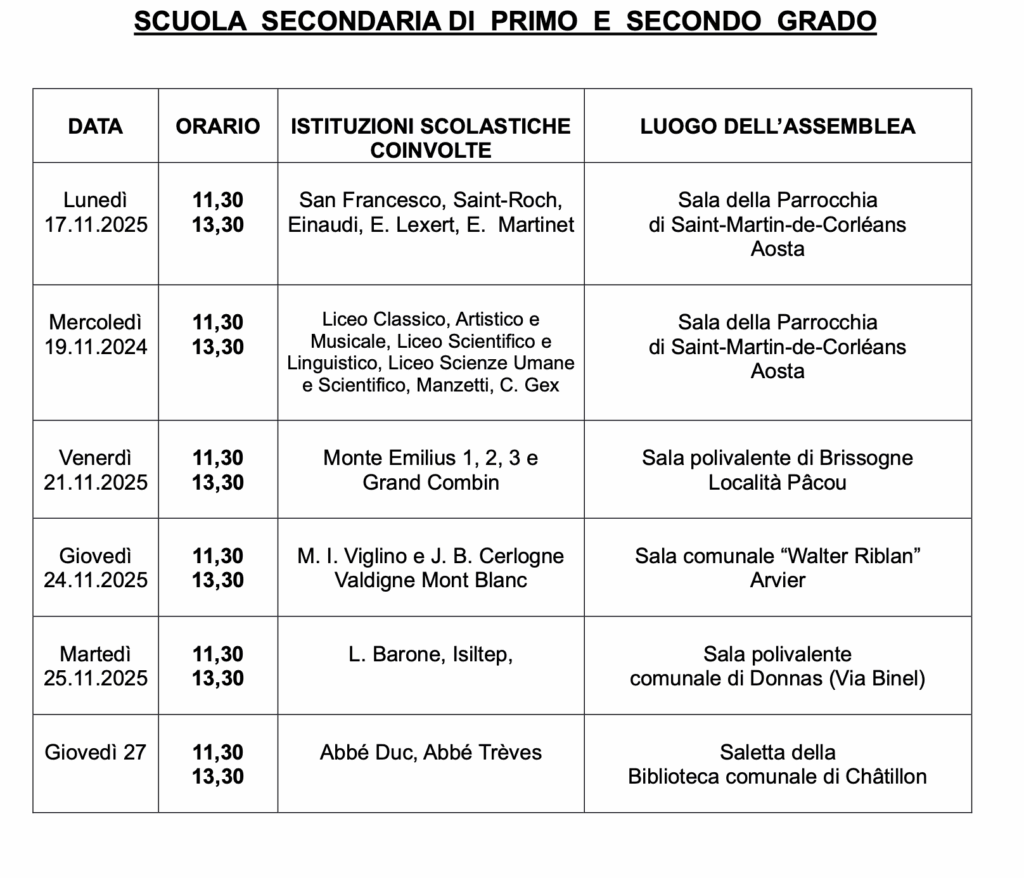 calendario Assemblee