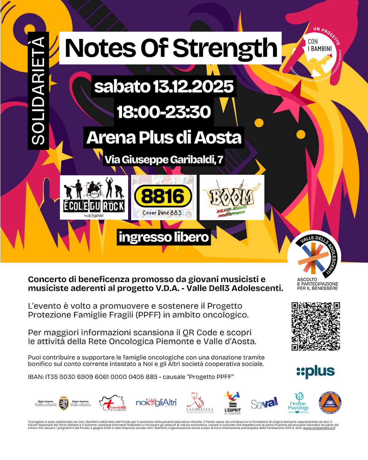 locandina VDA Noi e gli Altri Concerto Beneficenza PPFF ufficiale