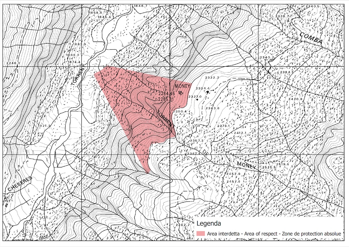 La zona interdetta per la nidificazione del gipeto