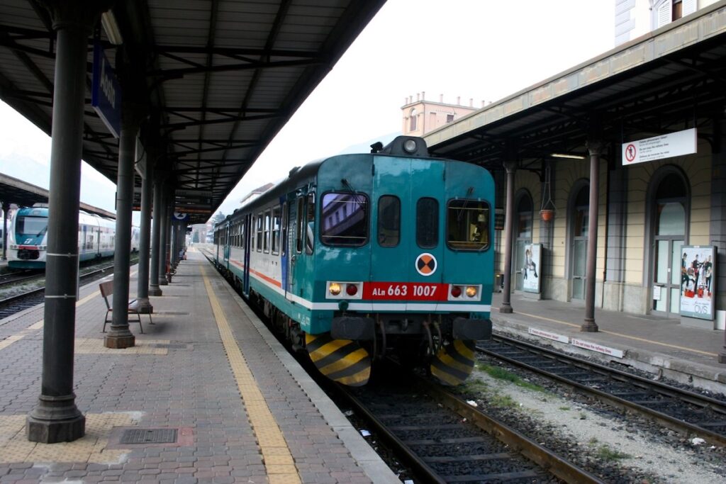 L'ultimo viaggio del treno sulla ferrovia Aosta-Pré-Saint-Didier, nel 2015