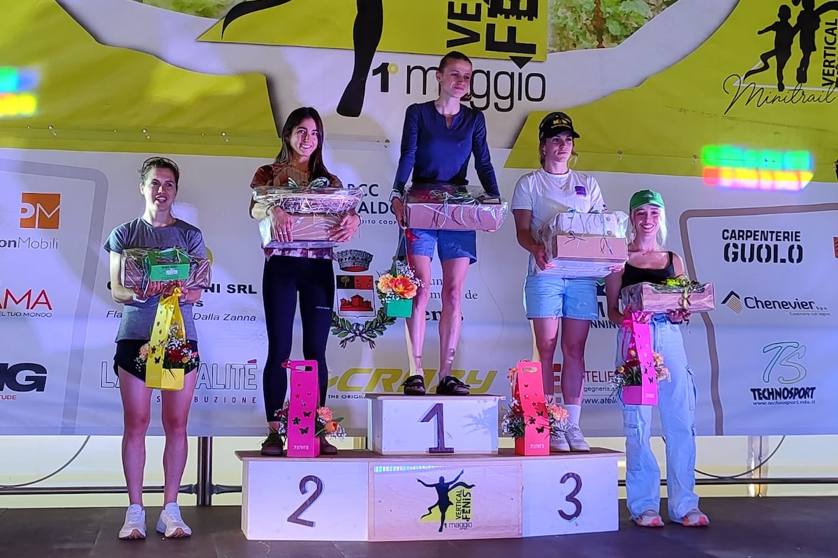 Il podio femminile del Vertical Fénis