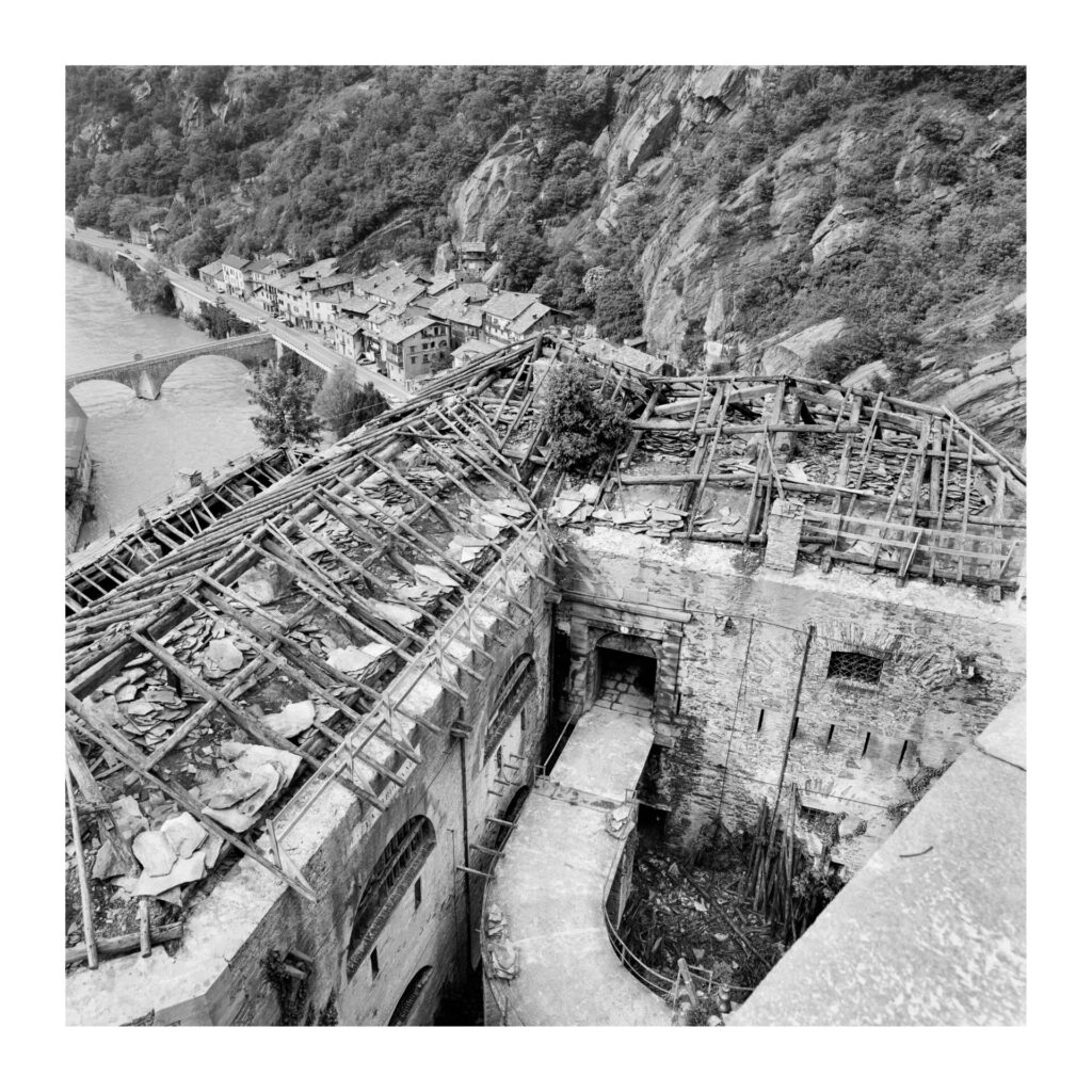 Il Forte di Bard durante i lavori