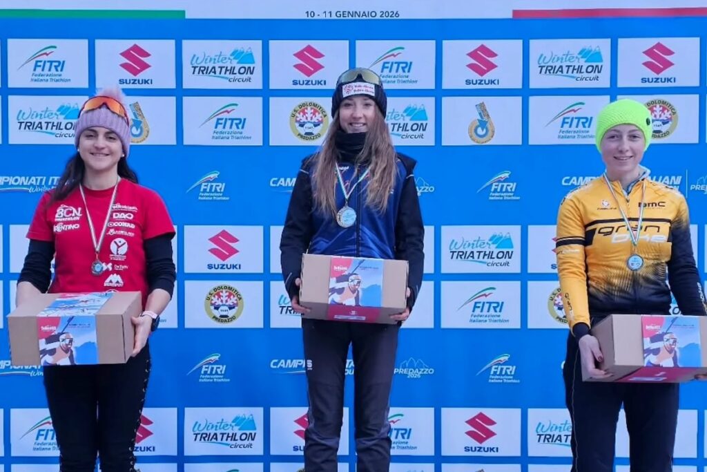 Axelle Vicari sul podio del Suzuki Winter Triathlon a Predazzo