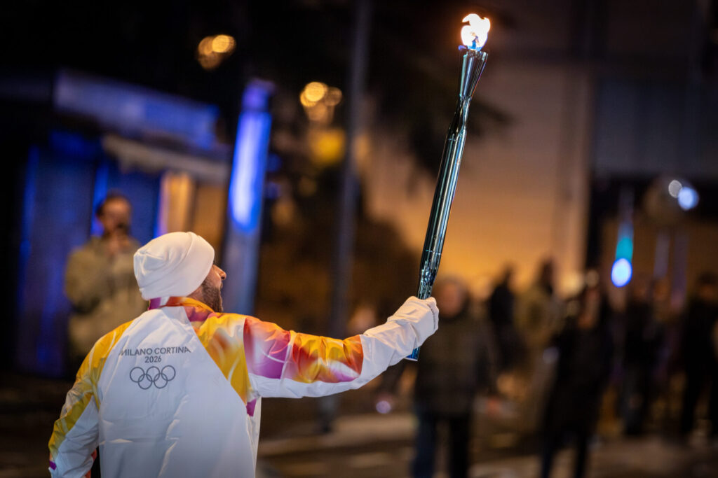 Accensione bracere olimpico Aosta