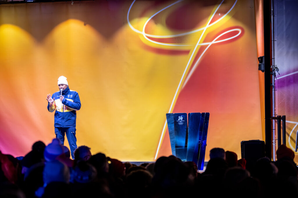 Accensione bracere olimpico Aosta