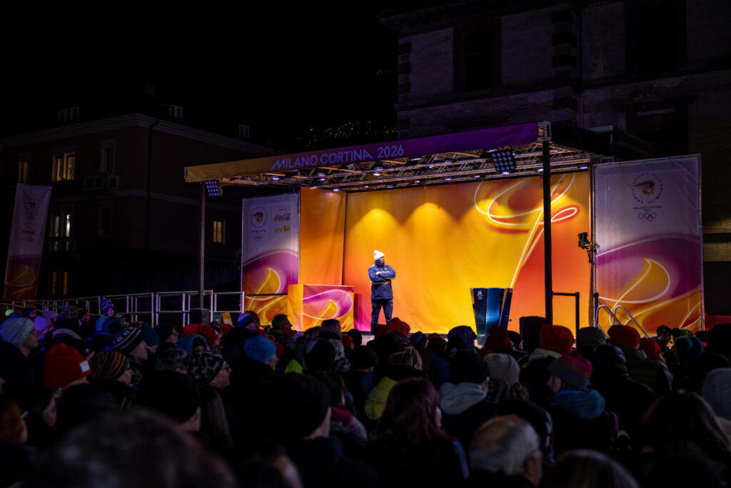 Accensione bracere olimpico Aosta