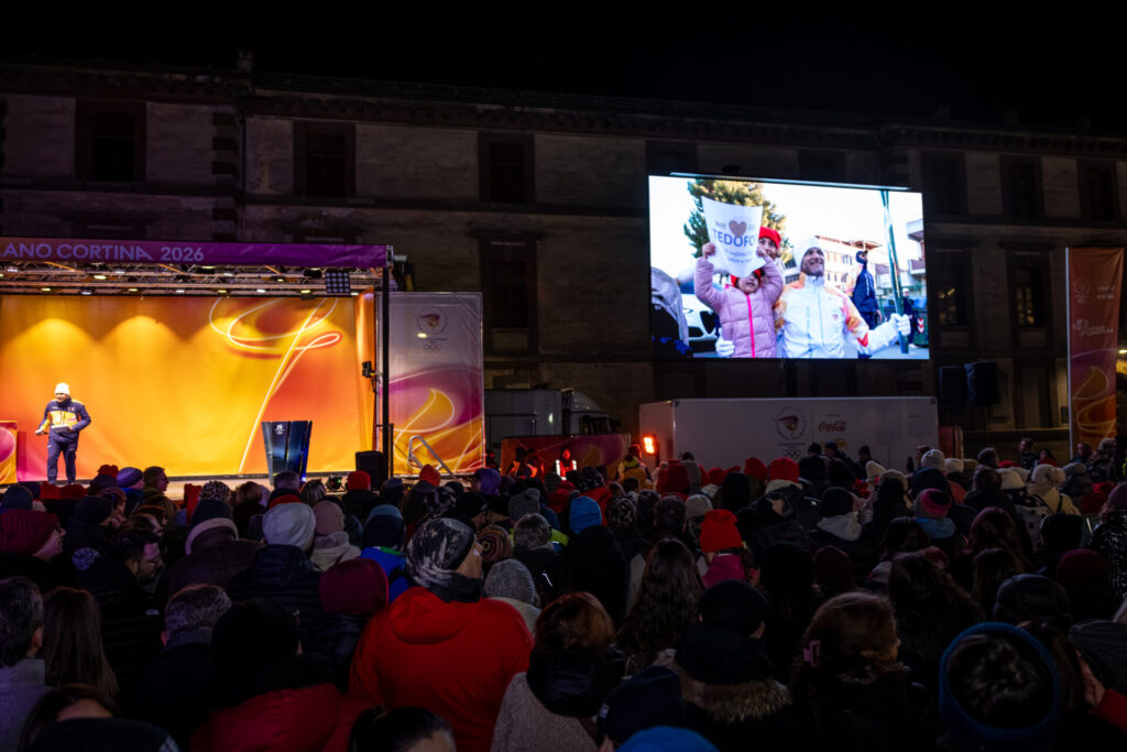 Accensione bracere olimpico Aosta