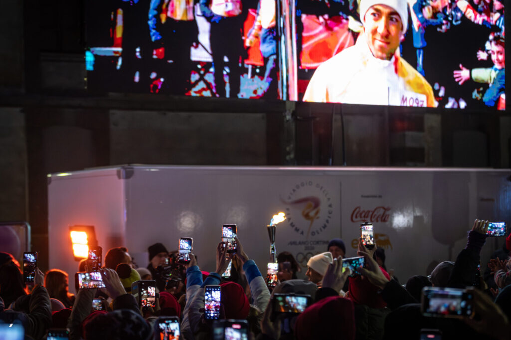 Accensione bracere olimpico Aosta