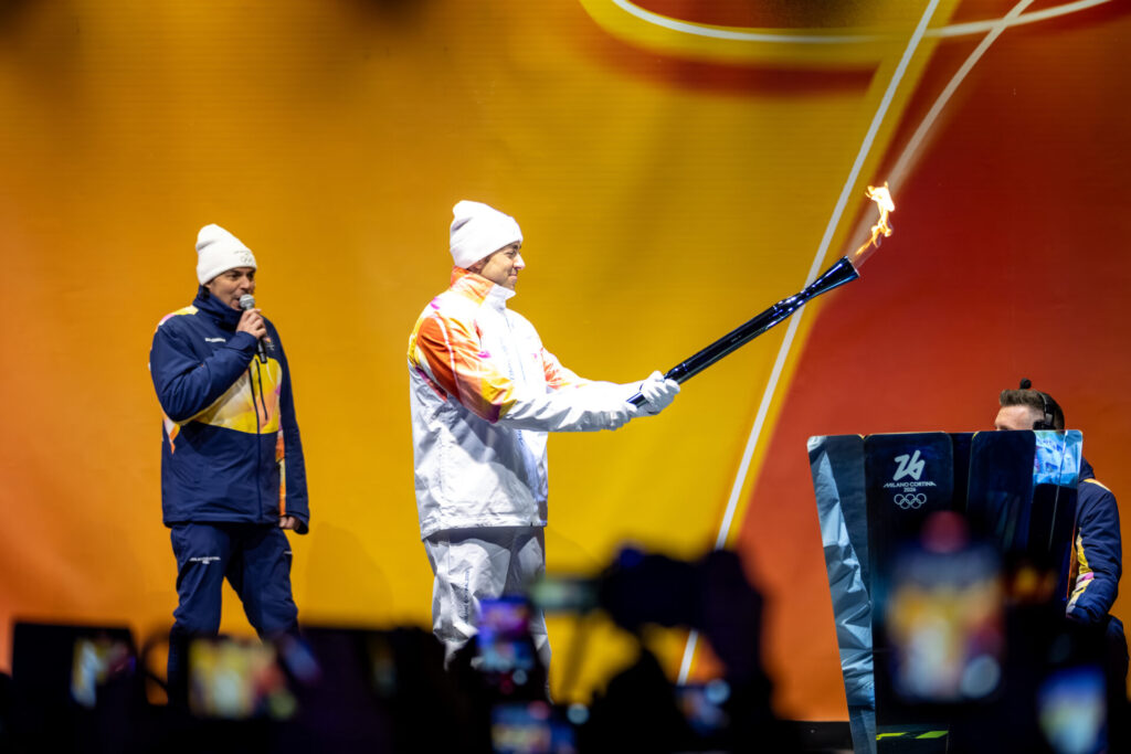 Accensione bracere olimpico Aosta