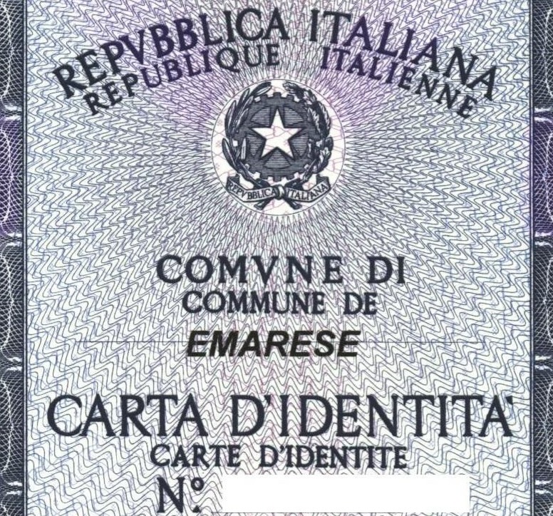 Carta identità cartacea