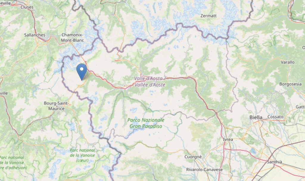 Scossa terremoto Valle d'Aosta