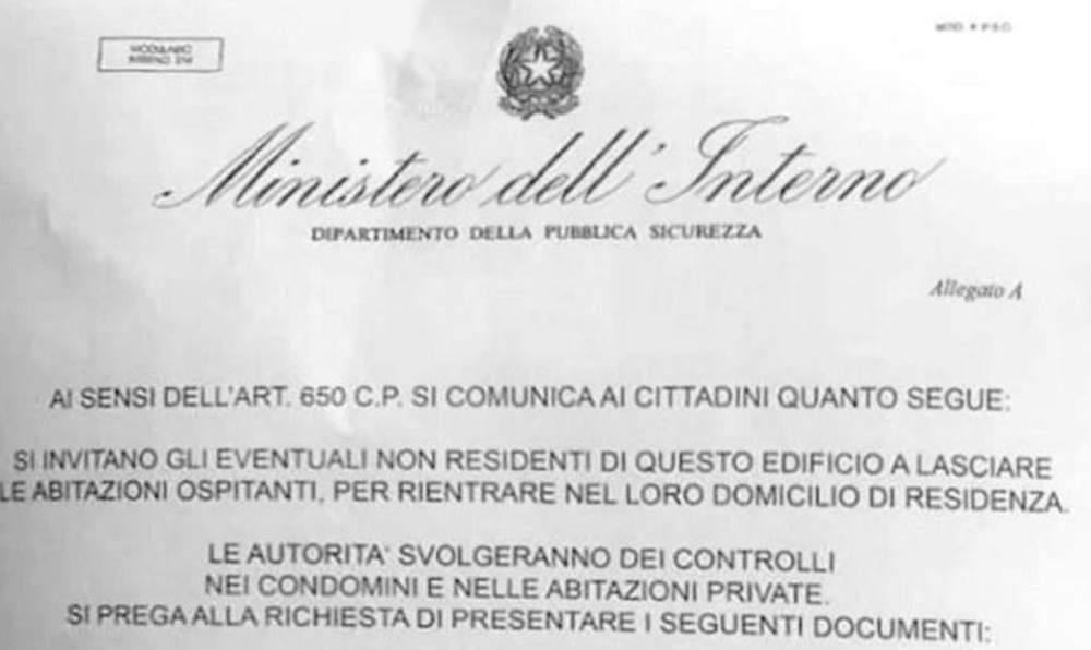 Finto avviso Ministero