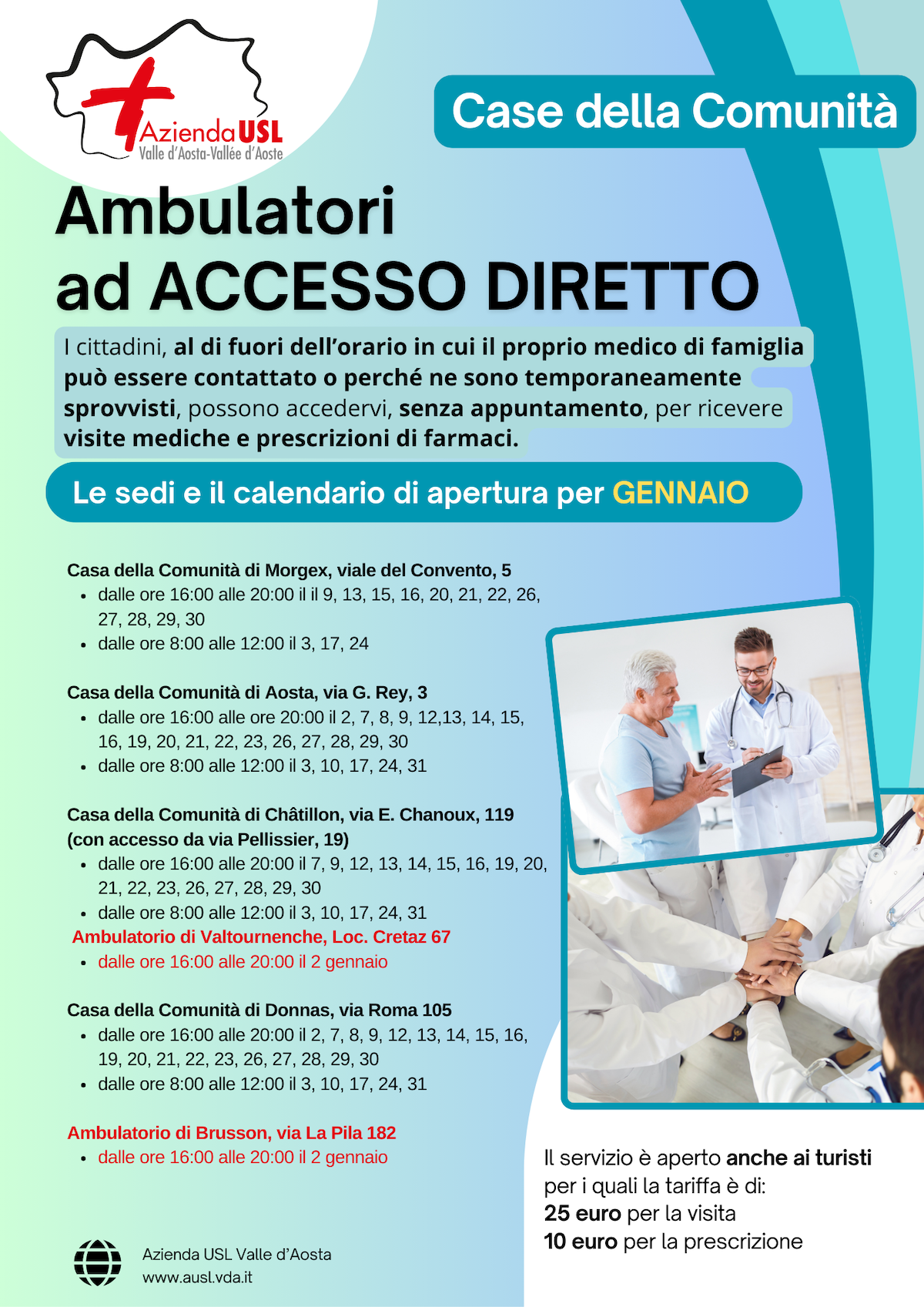 GENNAIO Locandina ambulatori ad accesso diretto (Volantino (A)) ()