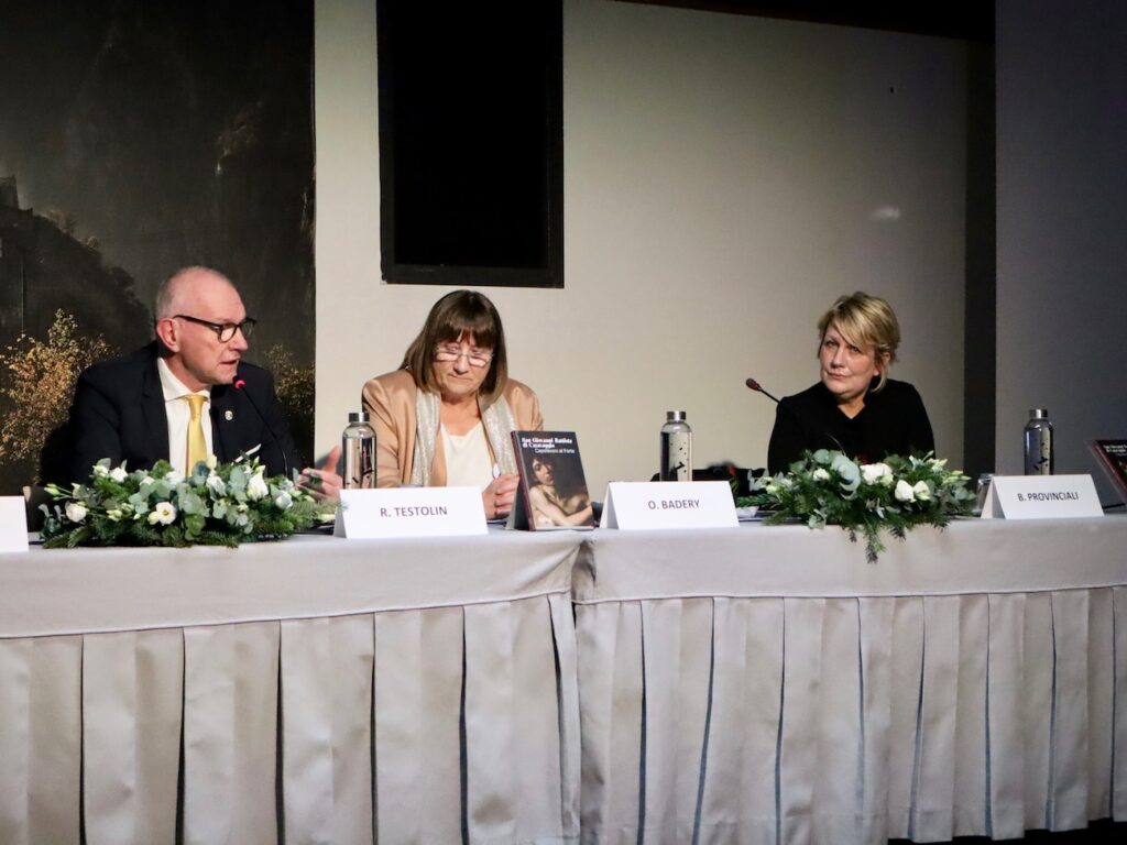 Renzo Testolin Ornella Badéry e Barbara Provinciali (da sx a dx) Ventennale Forte di Bard Foto Alice Dufour