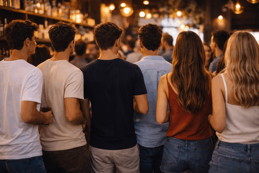 Giovani, ragazzi, giovani al bar - Immagine creata con l'AI