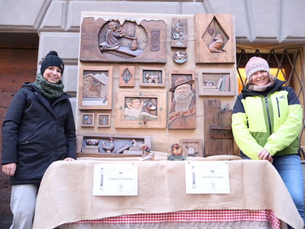 Sophie Peraillon e Chantal Chapellu (da sx a dx) Fiera di Sant'Orso Foto Alice Dufour