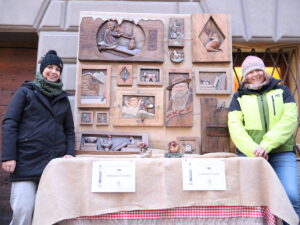 Sophie Peraillon e Chantal Chapellu (da sx a dx) Fiera di Sant'Orso Foto Alice Dufour