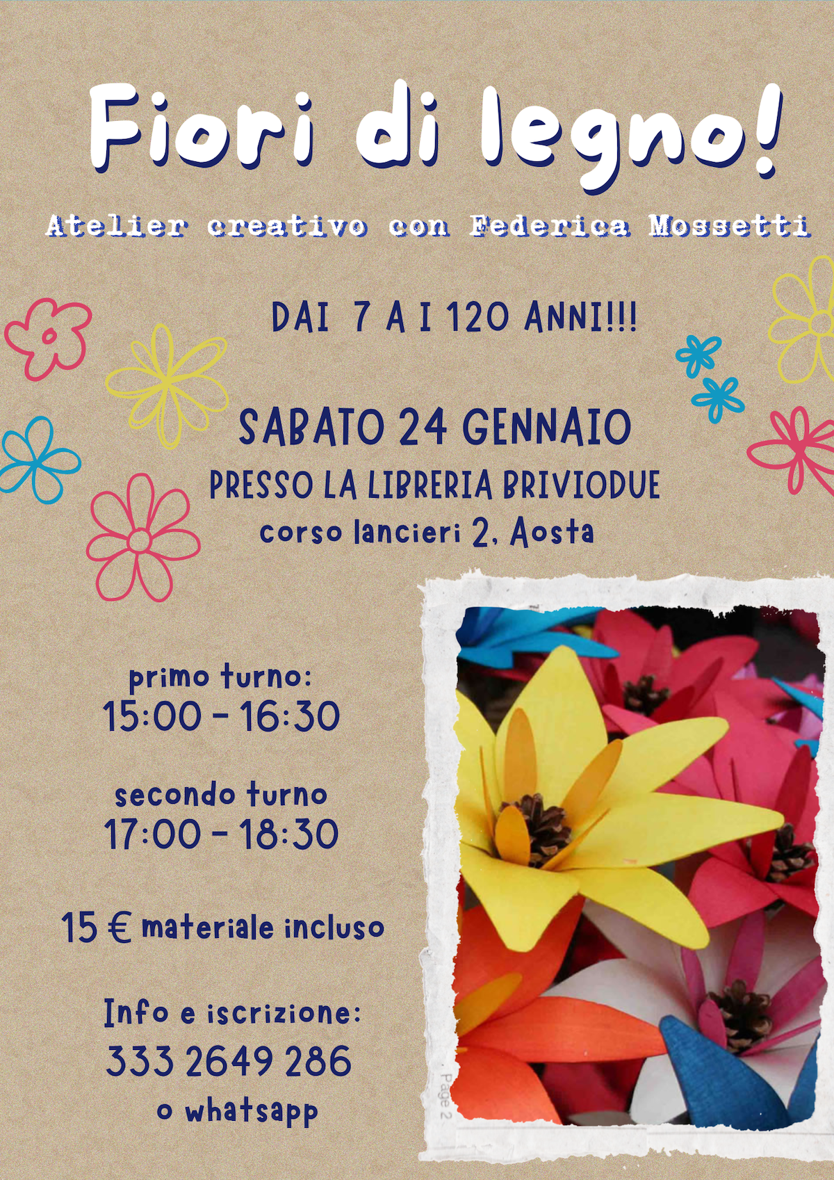 Laboratorio fiori di legno