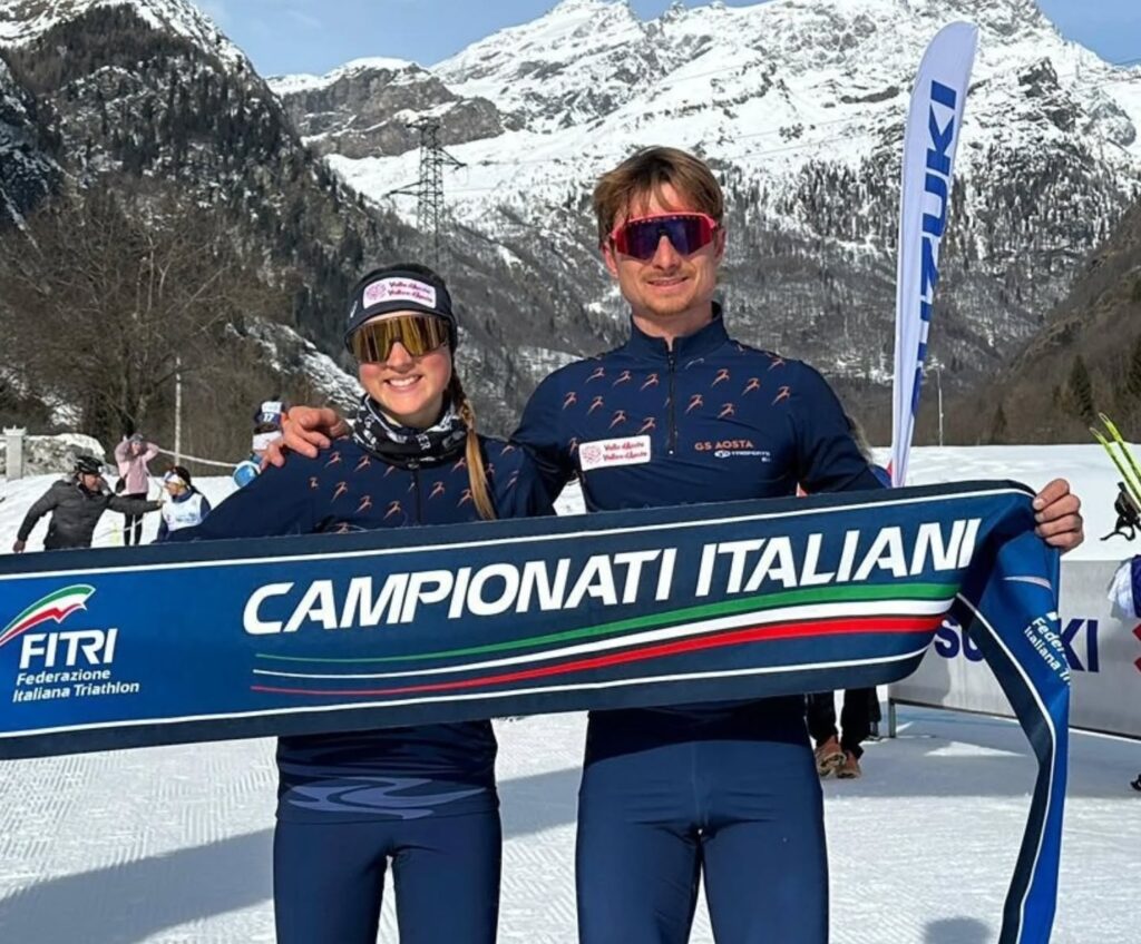 Axelle Vicari e Alessandro Saravalle campioni italiani winter triathlon a squadre