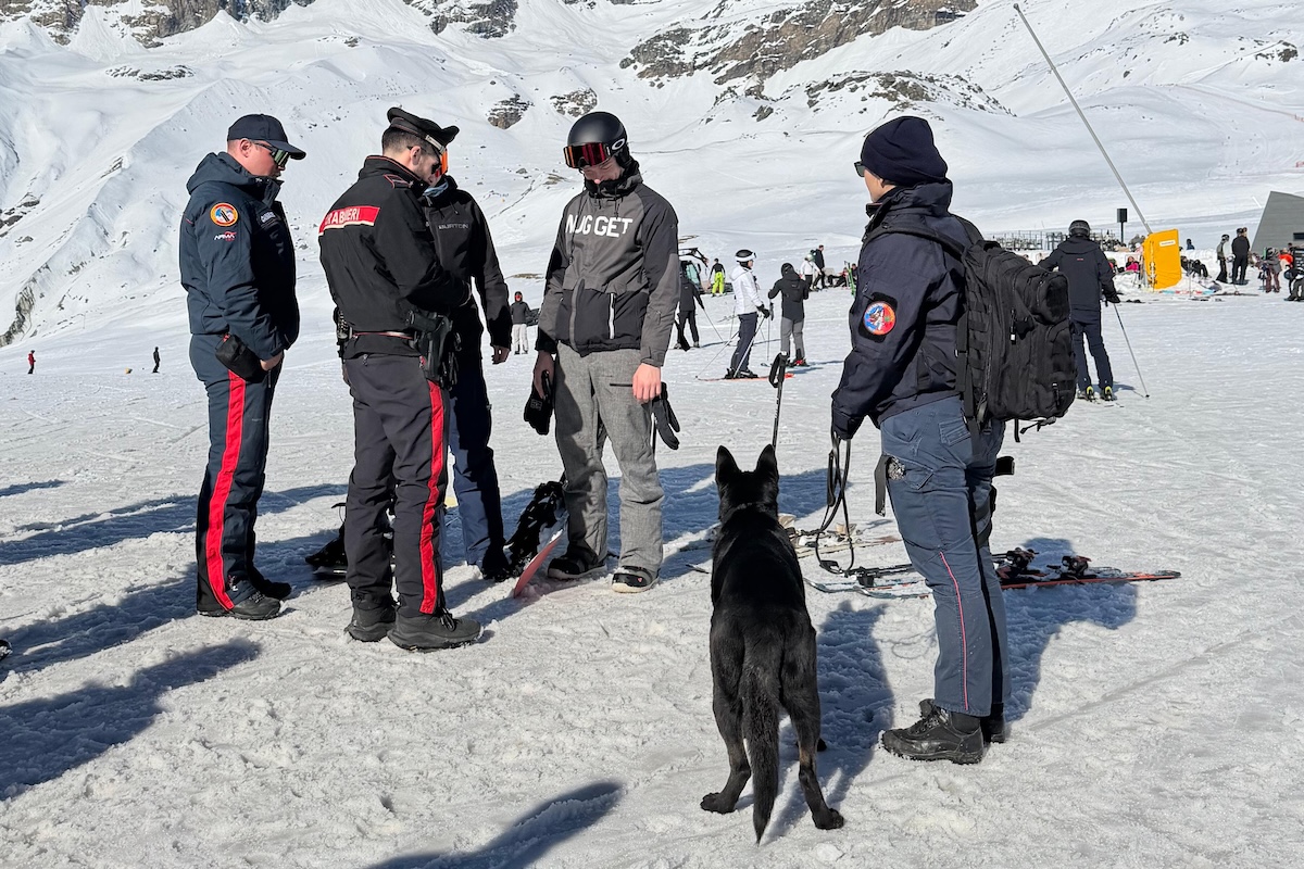 I controlli dei Carabinieri sulle piste di Cervinia