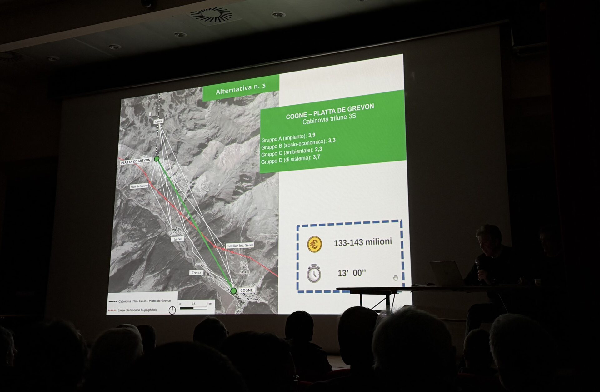 Alternativa 3 progetto di fattibilità collegamento Pila-Cogne