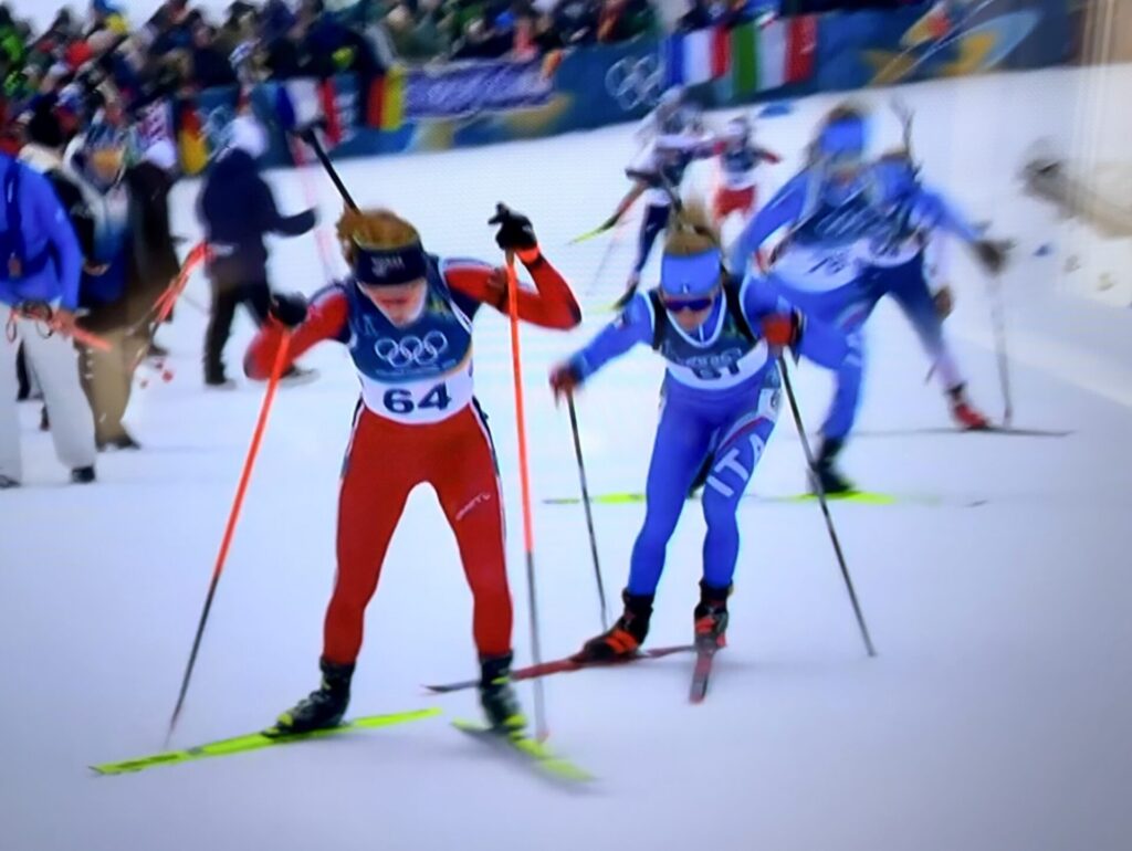 Michel Carrara con la vincitrice Maren Kirkeeide