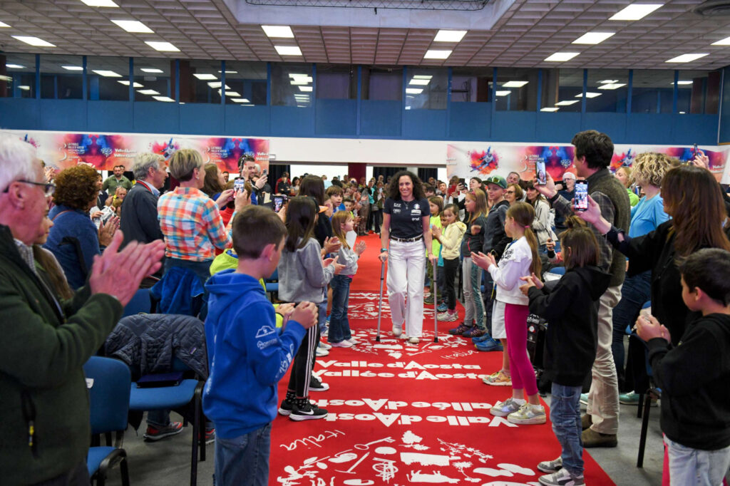 Federica Brignone alla premiazione dei circuiti Asiva