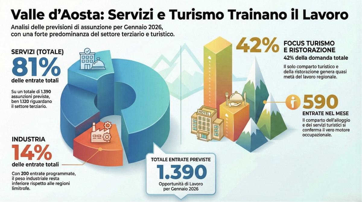 Lavoratori nei servizi in Valle d'Aosta