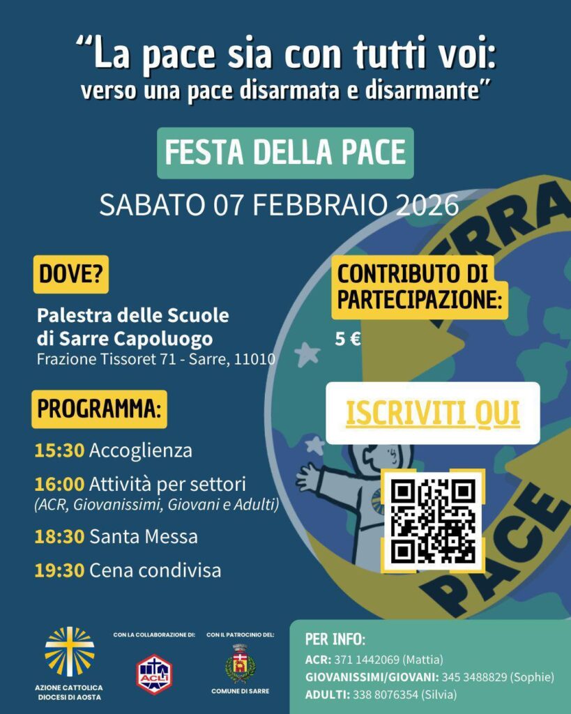 Locandina festa della pace Sarre