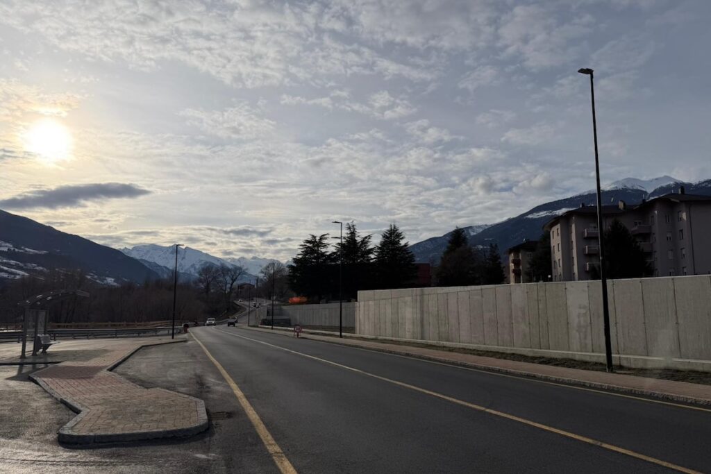 La nuova strada del quartiere Dora, ad Aosta