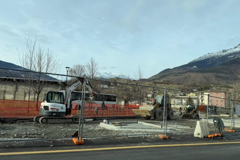 I cantieri della al quartiere Dora, ad Aosta