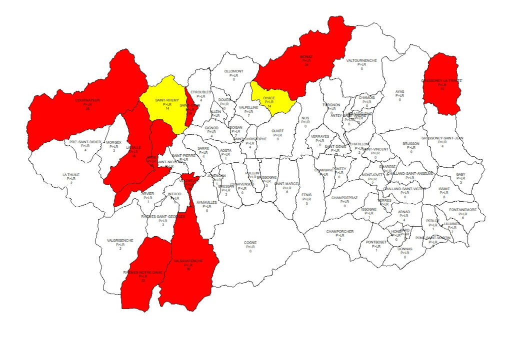 Mappa aree prioritaria radon