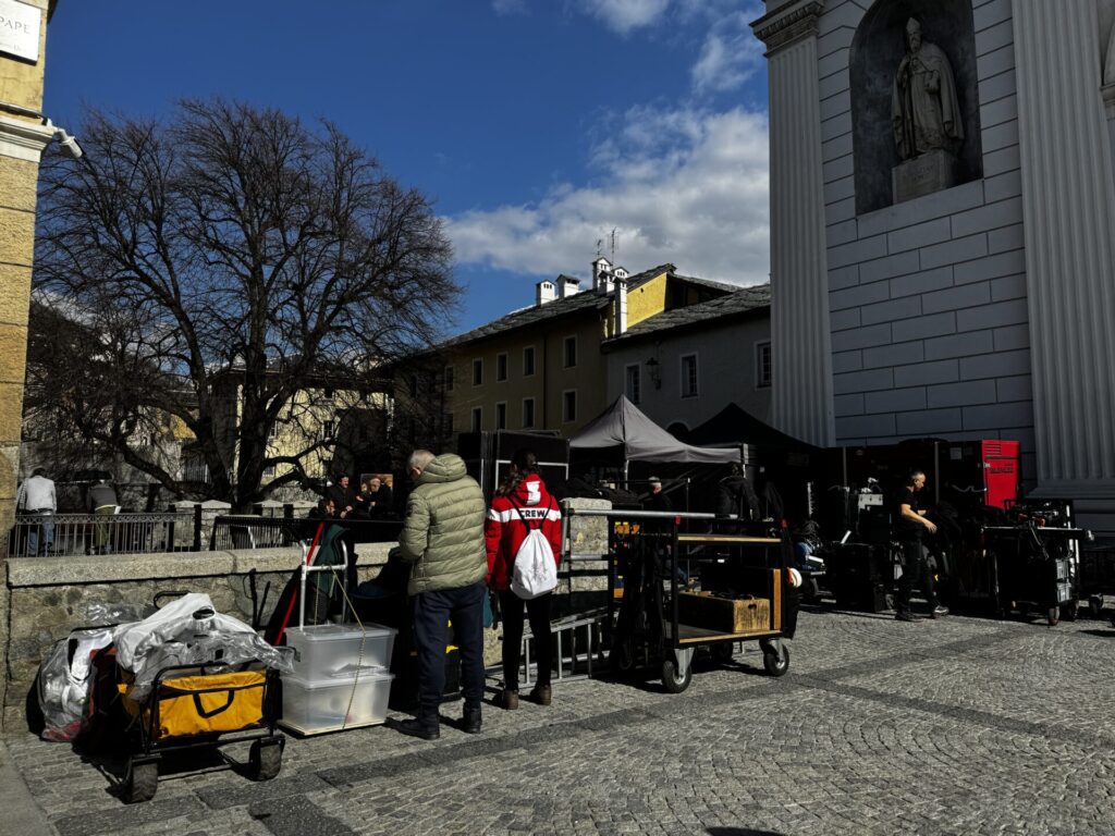 Riprese Rocco Schiavone zona cattedrale di aosta