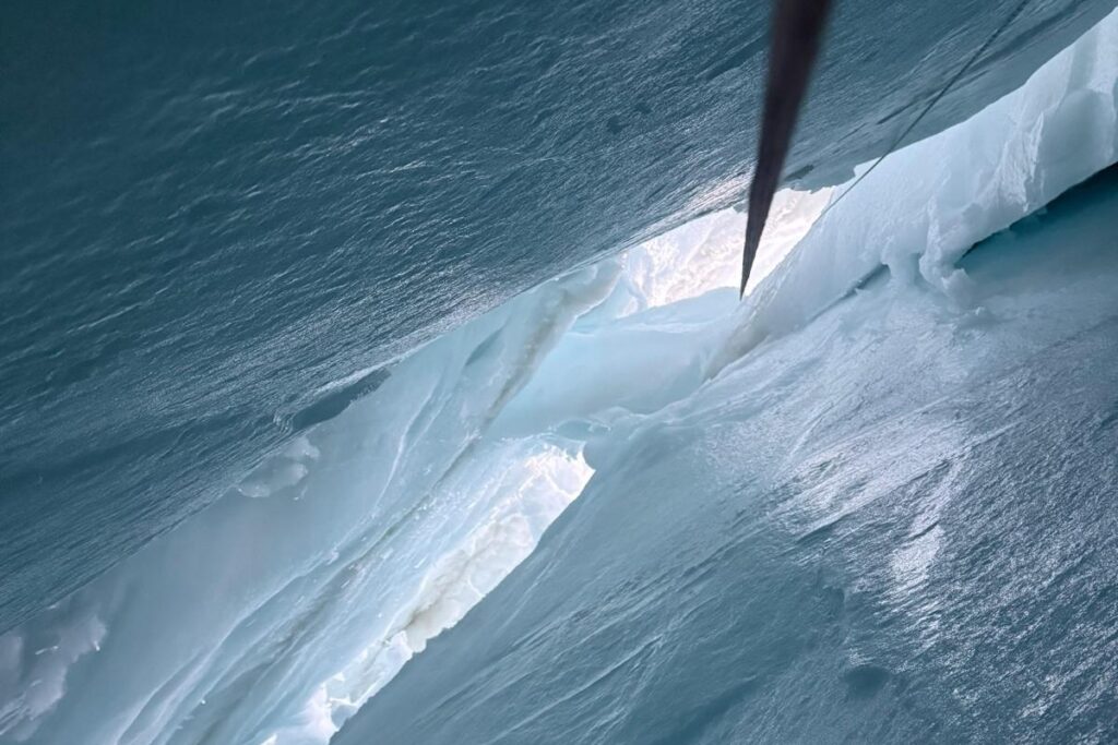 Il crepaccio sul Colle Vincent, sul Monte Rosa